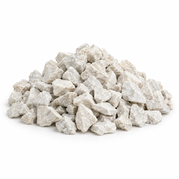 Grava caliza blanca de 3/4 pulgada