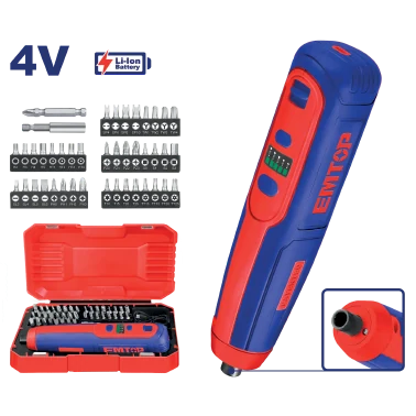 Destornillador Inalámbrico 1/4" 4V +Setpzas