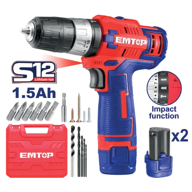 Taladro Impacto Inalámbrico 3/8" Kit 12V
