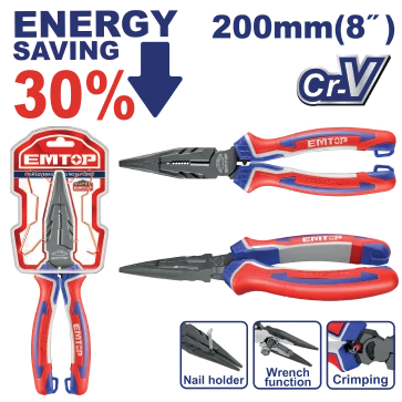 Pinza Pico Largo 8" (Cr-V)