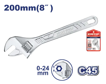 Llave Ajust 8" Cromada