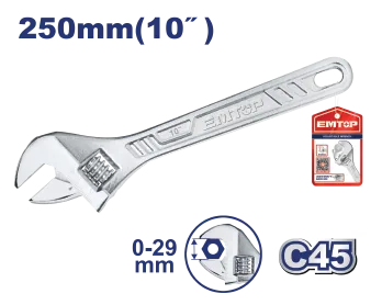 Llave Ajust 10" Cromada