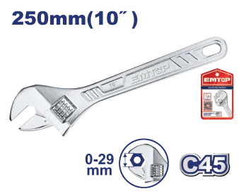 Llave Ajust 10" Cromada