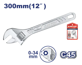 Llave Ajust 12" Cromada