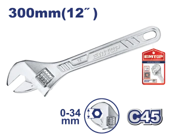 Llave Ajust 12" Cromada