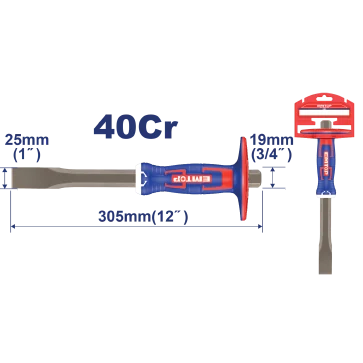 Cincel Plano 25X305Mm 1" X 12" Con Grip