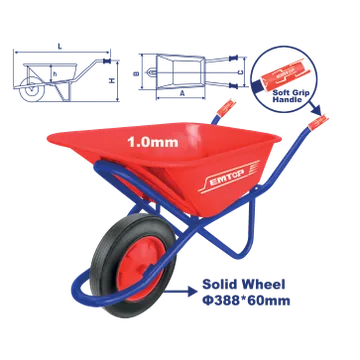 Carretilla 6' Roja Rueda Solida M/Metal