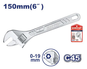 Llave Ajust 6" Cromada