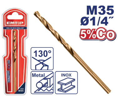 Barrena Metal Cobalto Hss 1/4'' Blister