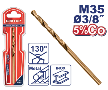 Barrena Metal Cobalto Hss 3/8'' Blister