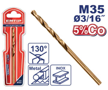 Barrena Metal Cobalto Hss 3/16'' Blister