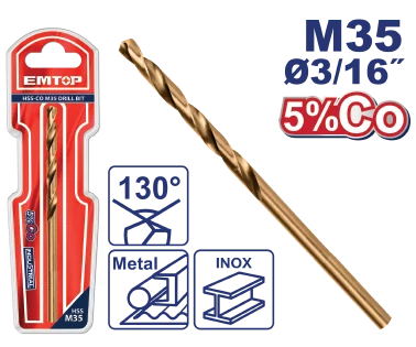 Barrena Metal Cobalto Hss 3/16'' Blister
