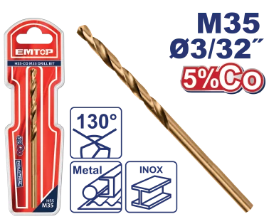 Barrena Metal Cobalto Hss 3/32''(2/1)Bl