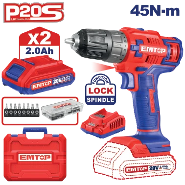 Taladro Inalámbrico 3/8"20V C/2Bat C/Car/55