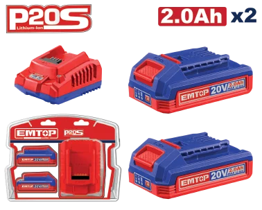 Kit Bateria Y Cargador Litio 20V 2Amp