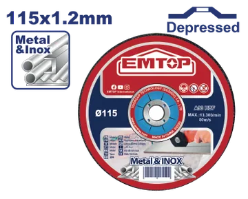Disco Cort Metal 4 1/2"X 3/16" C/Deprimid