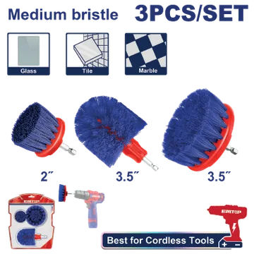 Cepillo P/Taladro 3.5" Plastico 3/1