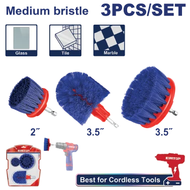 Cepillo P/Taladro 3.5" Plastico 3/1