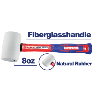 Mazo Goma 8 Onz Blco Mango Fibra