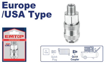Acople Rapido Macho 1/4" Crom Top Value