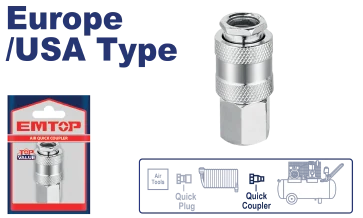 Acople Rapido Hembra 1/4" Crom Top Value