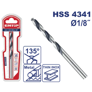 Barrena Metal Hss 1/8'' Blister