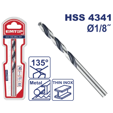 Barrena Metal Hss 1/8'' Blister