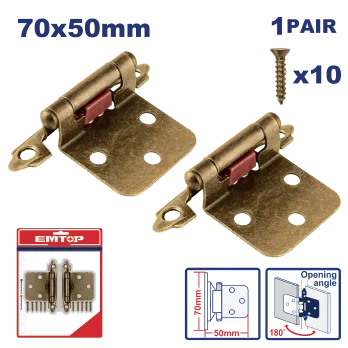 Bisagra Presion Bronce Top Value Blister