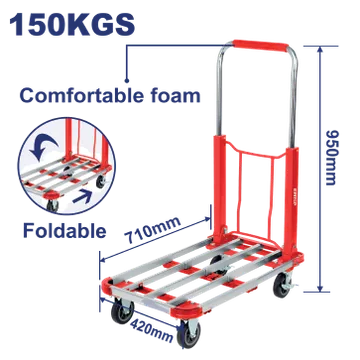 Carretilla Almacen Plata- Forma 150Kgs Topvalue