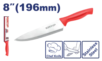 Cuchillo Chef 8" M/Plastico Top Value