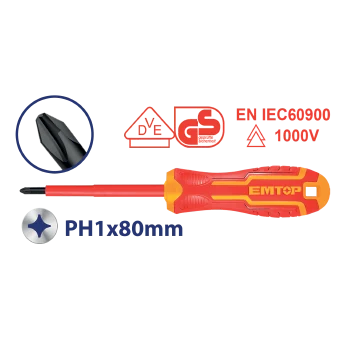 Destornillador Ph1X80Mm Estria 1000V