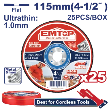 Disco Corte Metal 4 1/2"C/Plano 25/1