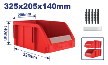 Gaveta Bin Rojo 12.5"X 8"X5.5" Top Value