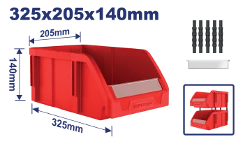 Gaveta Bin Rojo 12.5"X 8"X5.5" Top Value