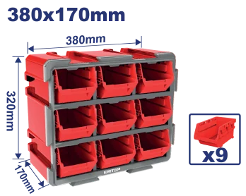 Jgo Gaveta Bin Rojo 9/1 6.5"X4.5"X3.5" T/Val