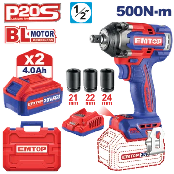 Llave Impacto Inalambrica 1/2" 20V 500Nm