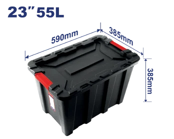 Caja Almacenamiento 23" (55Lts) Negra T/V
