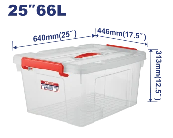Caja Almacenamiento 25" (66Lts) Transp T/V