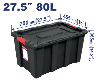 Caja Almacenamiento 27.5" (80Lts) Negra T/V