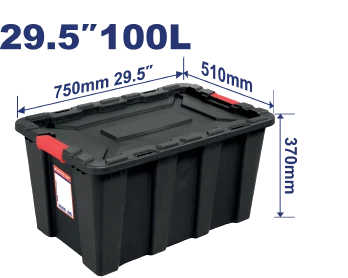 Caja Almacenamiento 29.5"(100Lts) Negra T/V