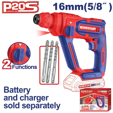 Rotomartillo Inalámbrico 1/2''20V S/Bat S/Carg