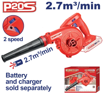 Soplador Hojas Inalámbrico 20V S/Bat S/Carg