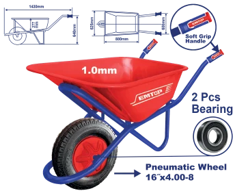 Carretilla 6' Roja Aire/Tubu- Lar M/Metal