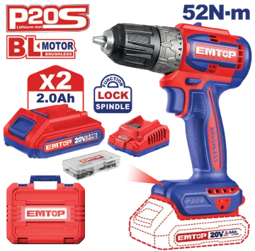 Taladro Inalámbrico 3/8''20V +47Acc 52N-M