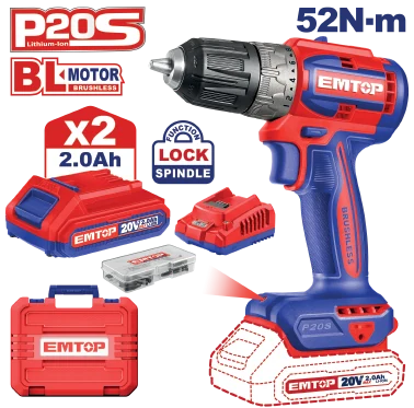Taladro Inalámbrico 3/8''20V +47Acc 52N-M