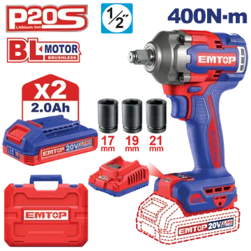 Llave Impacto Inalambrica 1/2" 20V 400N-M