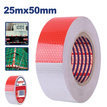 Cinta Reflectiva 25M Roja/Blanca Top Value
