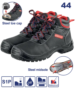 Bota Segur Piel Negra No 44 Punta Acero