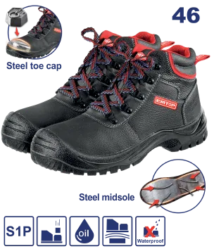 Bota Segur Piel Negra No 46 Punta Acero