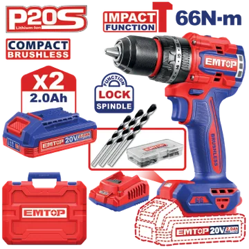 Taladro Inalámbrico 1/2''20V C/2Bat C/Carg/47